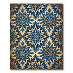Vivid Blue Floral Starburst Medallion Rug