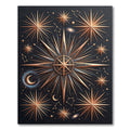 Golden Celestial Star Compass Rug