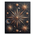 Golden Celestial Star Compass Rug