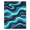 Deep Blue Abstract Swirl Ocean Rug