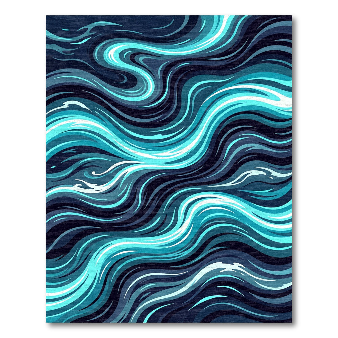 Deep Blue Abstract Swirl Ocean Rug