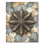 Vintage Bronze Star Medallion Rug