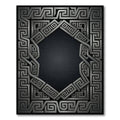 Silver Greek Key Geometric Frame Rug