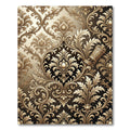 Gilded Baroque Floral Damask Rug
