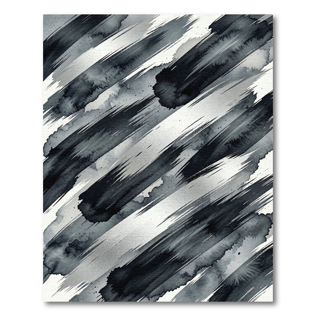 Dynamic Grayscale Ink Splatter Rug