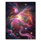 Vibrant Cosmic Interstellar Nebula Swirl Rug