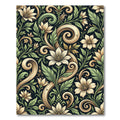 Elegant Ivory Floral Cream Swirl Art Rug