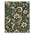 Elegant Ivory Floral Cream Swirl Art Rug
