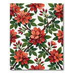 Vibrant Coral Branch Blossom Garden Rug