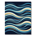 Abstract Navy and Golden Wave Fluid Rug