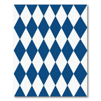 Classic Blue and White Diamond Harlequin Rug