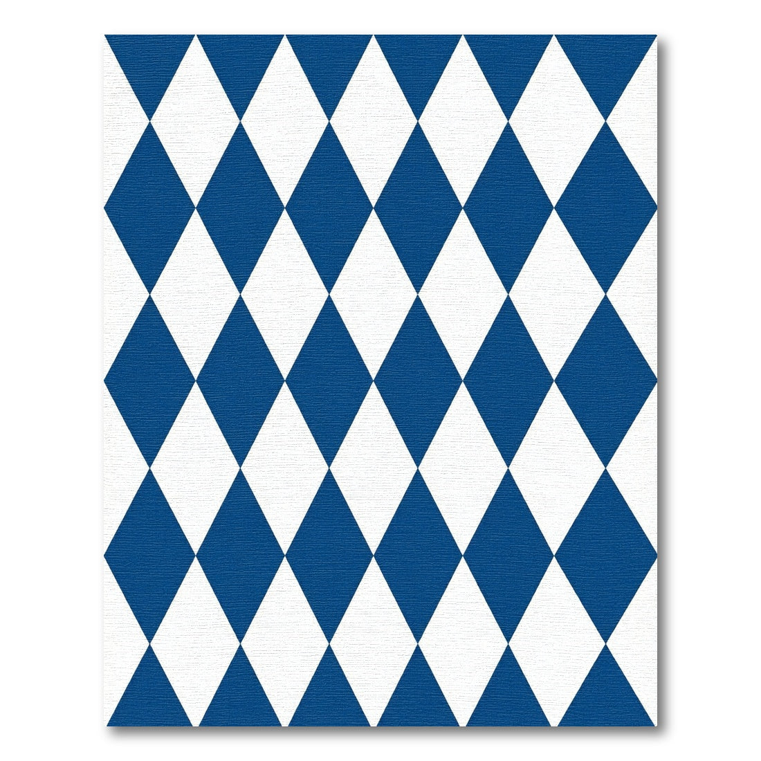 Classic Blue and White Diamond Harlequin Rug