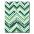 Aqua Chevron Layered Geometric Rug