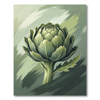 Earthy Green Artichoke Broad Brushstrokes Rug