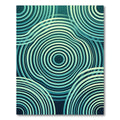 Teal Teal Rippling Concentric Circles Rug