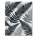 Monochromatic Charcoal Botanical Fern Leaf Rug