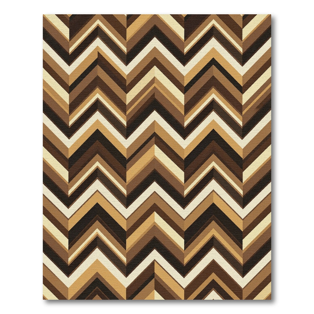 Warm Earthy Chevron Stripe Rug