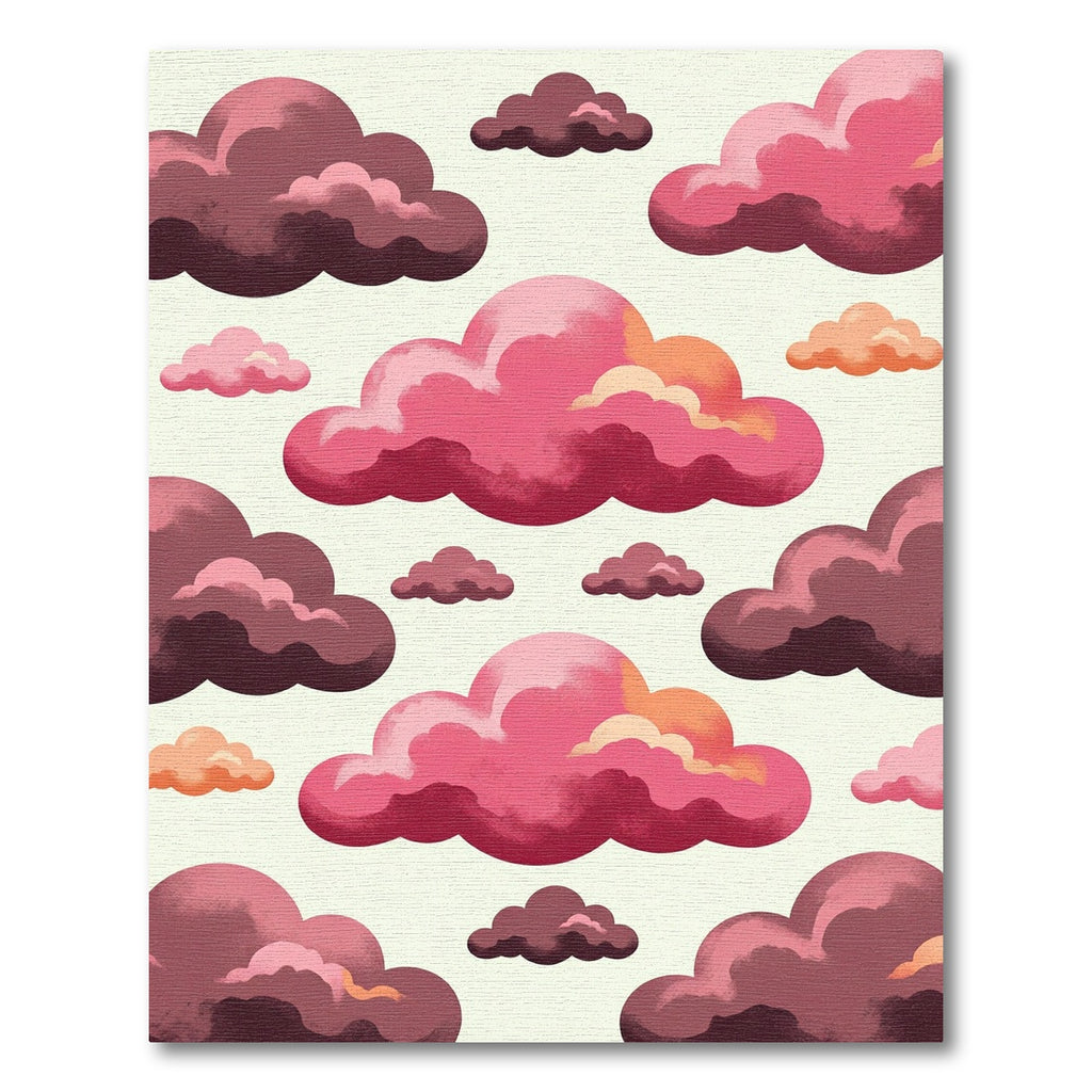 Pink Crimson Swirl Cloudscape Rug