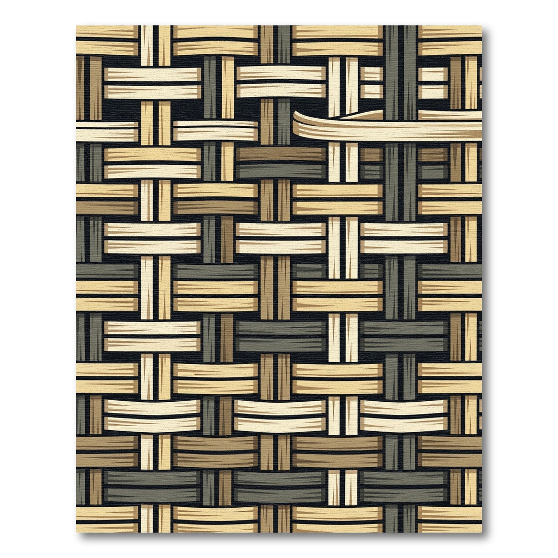 Woven Straw Basketweave Texture Rug