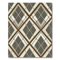 Brown White Diamond Argyle Rug