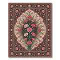 Rich Pink Floral Medallion Bouquet Rug