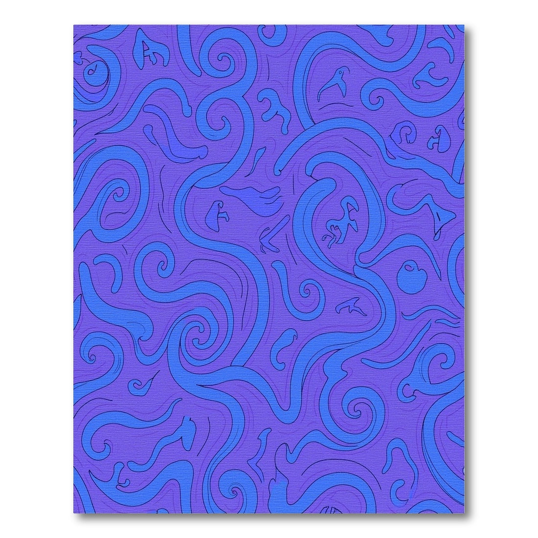 Abstract Blue Swirls Violet Background Rug