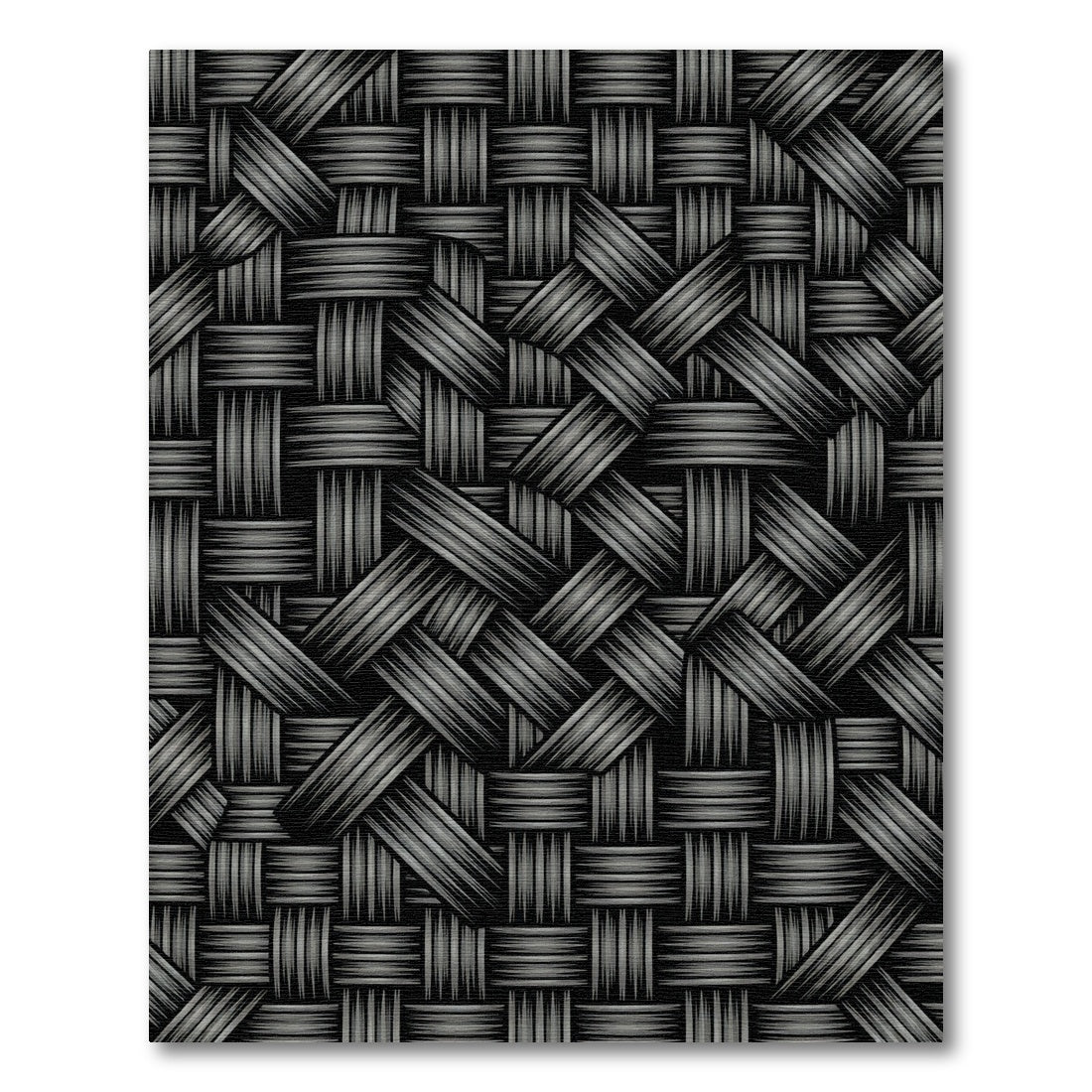 Charcoal Woven Texture Grid Rug