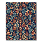 Elegant Navy Blue Ornate Paisley Rug