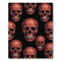 Bold Crimson Skull Grid Art Rug