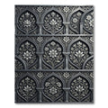 Gray Ornate Floral Arch Relief Rug