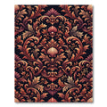 Ornate Copper Floral Acanthus Swirl Rug