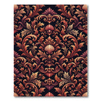 Ornate Copper Floral Acanthus Swirl Rug