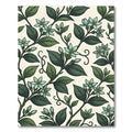 Lush Green Botanical Jasmine Vine Rug