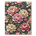Rich Pink Cream Floral Garden Rug