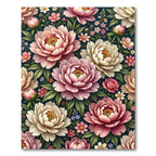 Rich Pink Cream Floral Garden Rug