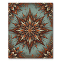 Ornate Burnt Orange Starburst Medallion Rug