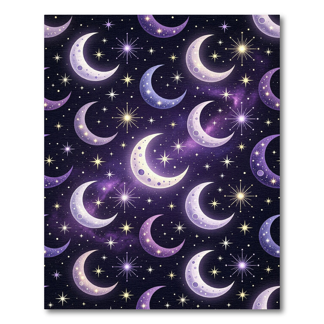 Celestial Purple Night Moon Star Sky Rug