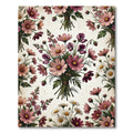 Vintage Pink Cosmos Floral Bouquet Rug