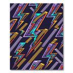 Vibrant Retro Lightning Bolt Stairs Rug