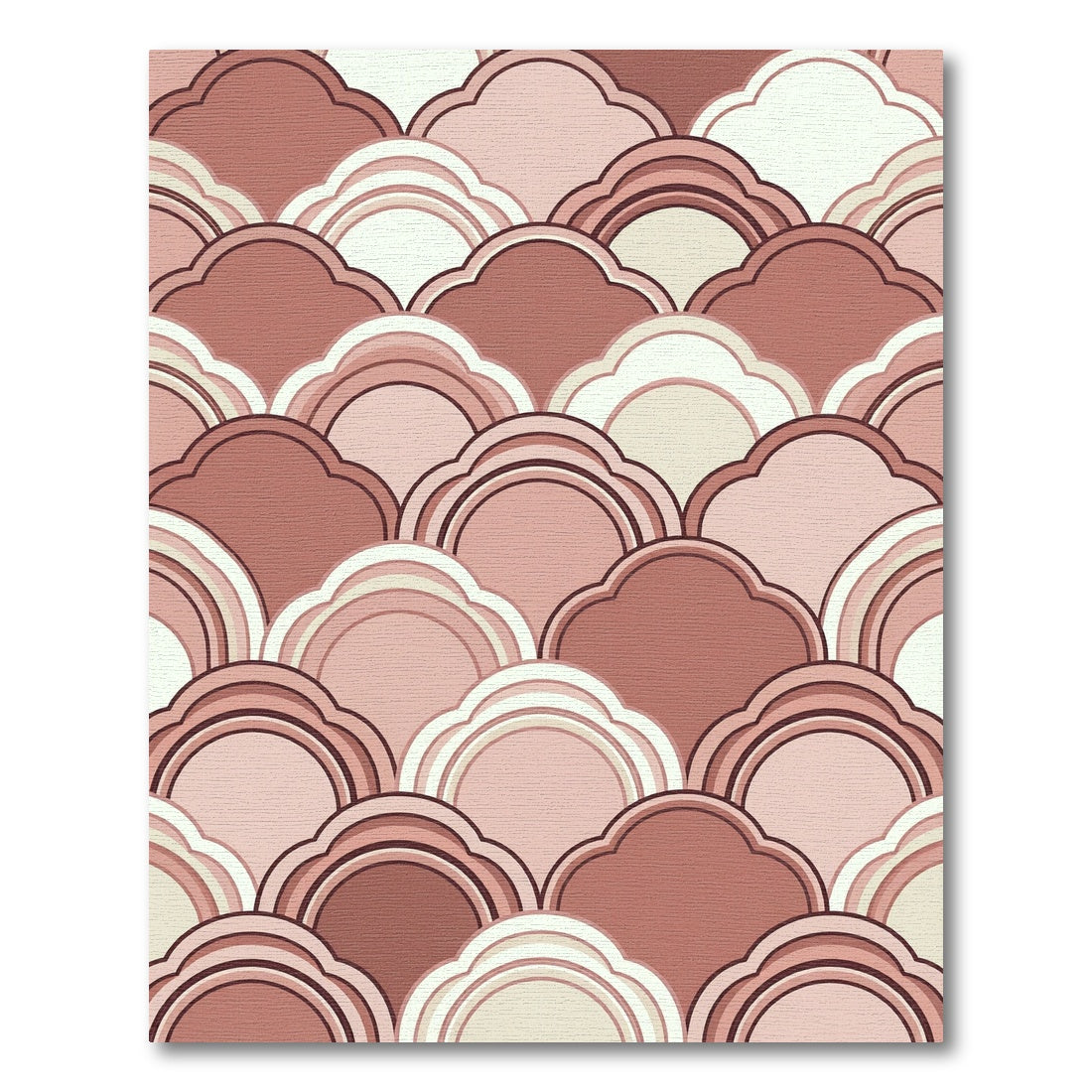 Terracotta Scalloped Arch Geometric Rug