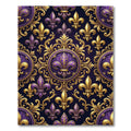 Royal Purple Gold Fleur De Lis Rug