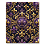 Royal Purple Gold Fleur De Lis Rug