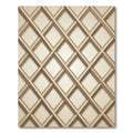 Sophisticated Beige Interlocking Geometric Lattice Rug