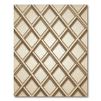 Sophisticated Beige Interlocking Geometric Lattice Rug