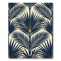 Art Deco Navy Gold Palm Fronds Rug