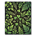 Green Clover Fern Botanical Arrangement Rug