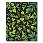 Green Clover Fern Botanical Arrangement Rug