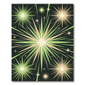 Mid-Century Olive and Gold Starburst Rug