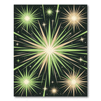Mid-Century Olive and Gold Starburst Rug