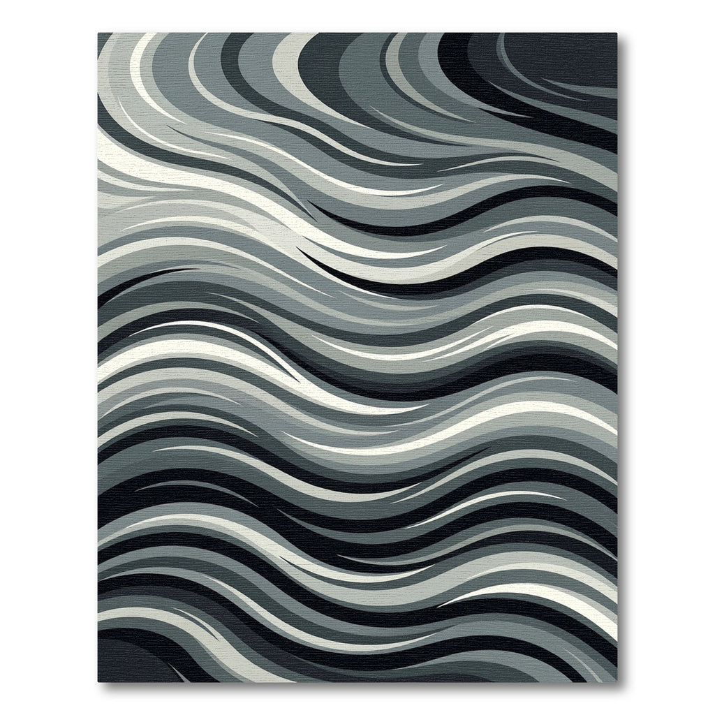 Monochromatic Flowing Curve Lines Rug